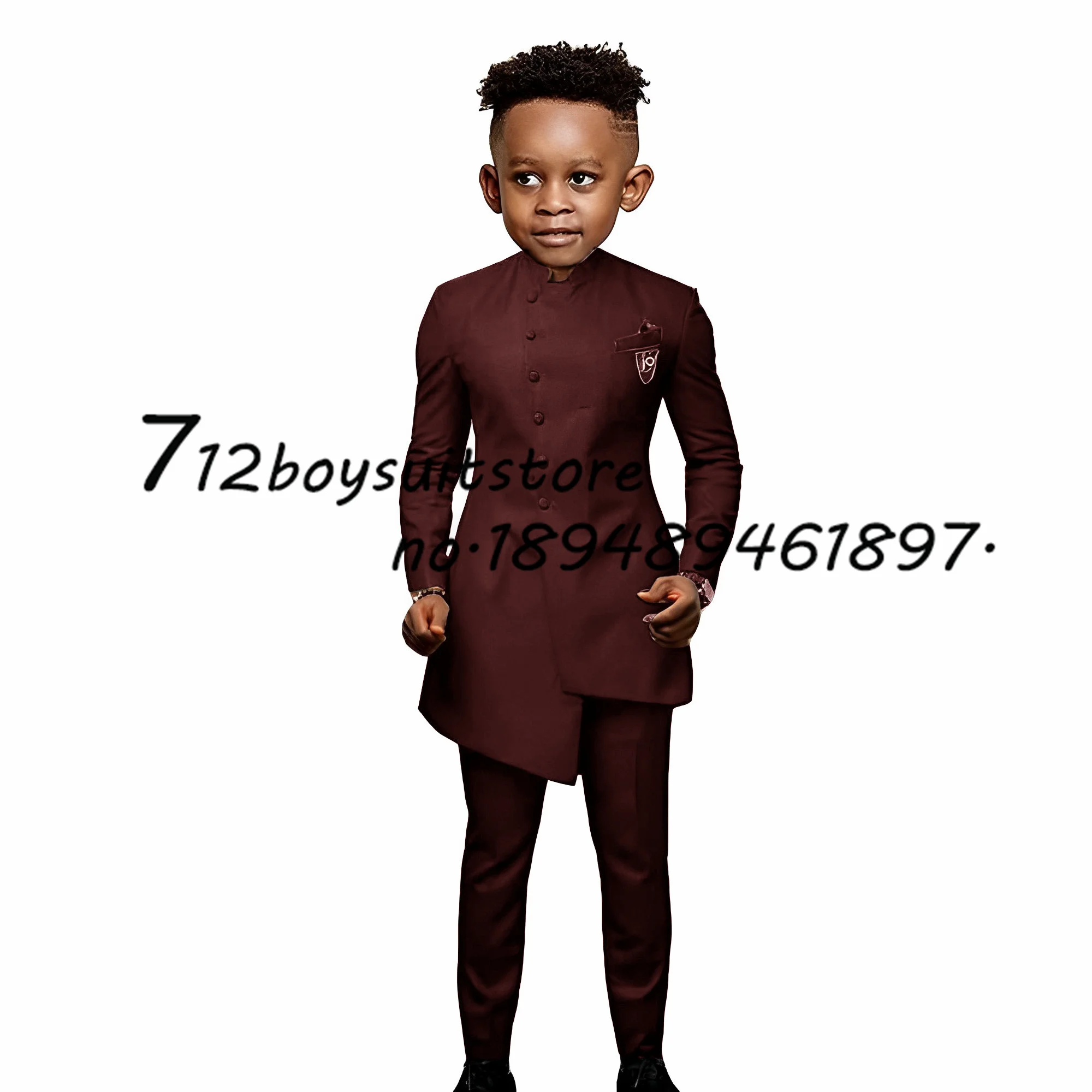 Traje de estilo indio para niños, esmoquin de boda de 2 piezas, chaqueta verde oscura, pantalones, vestido de fiesta, Blazer largo, ropa de moda para niños