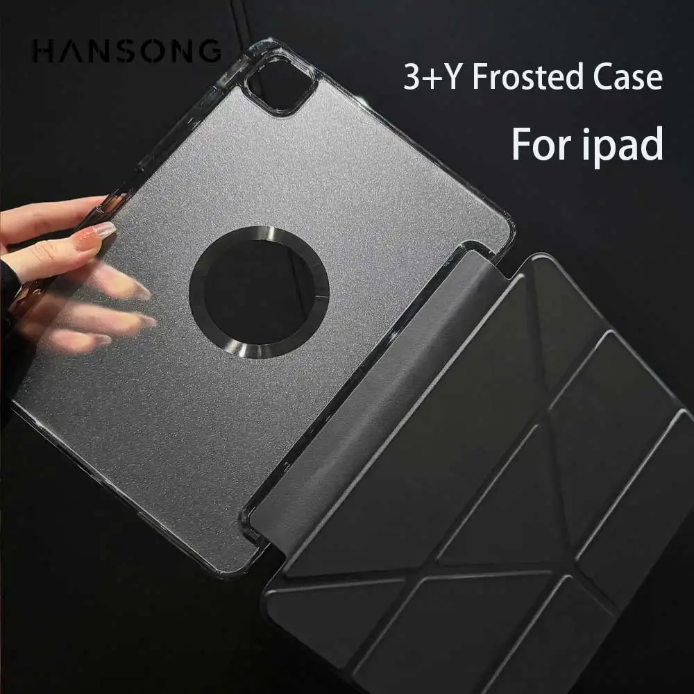 

Складной матовый настольный чехол 3+Y для iPad 10th 10.9 11th A16 Air4 5 10.9 Pro 11in для iPad Air 11 дюймов M2 M3 Чехол с держателем для ручки ﻿