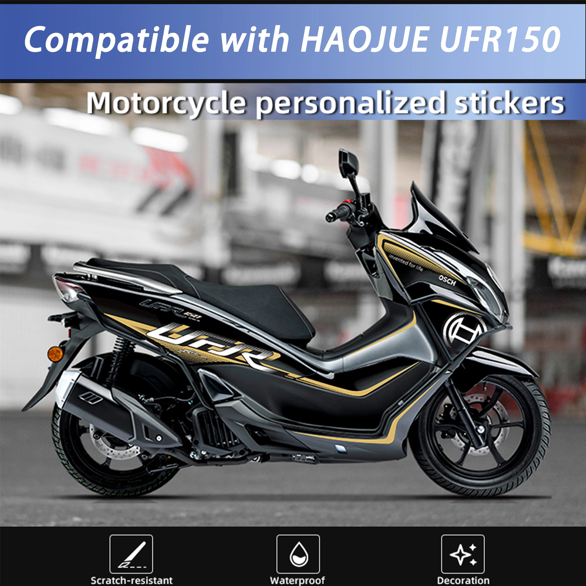 Anti Wear Scratch Cover Protective Decals Compatible with Haojue UFR150 Motorcycle Body Stickers Waterproof Mod Parts