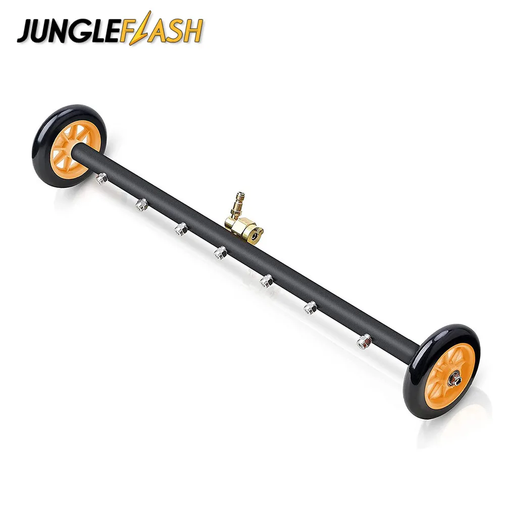 JUNGLEFLASH High Pressure Washer Undercarriage Cleaner Upgrade Extended 24 Inch Power Washer Surface Cleaner 7 Nozzles 4000 PSI