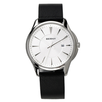 BERNY Men Watch Quartz Date Japan Miyota GM10 Wristwatch Business Sports Waterproof Male Clock Leather Simple Watches for Men