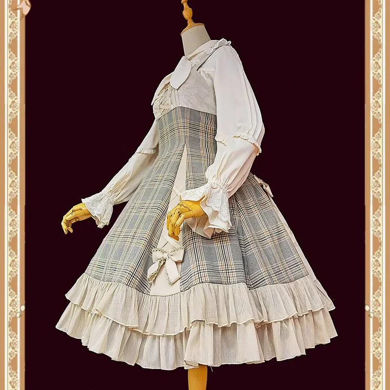 Old Day Memory ~ Elegant Plaid Lolita JSK Dress by Infanta