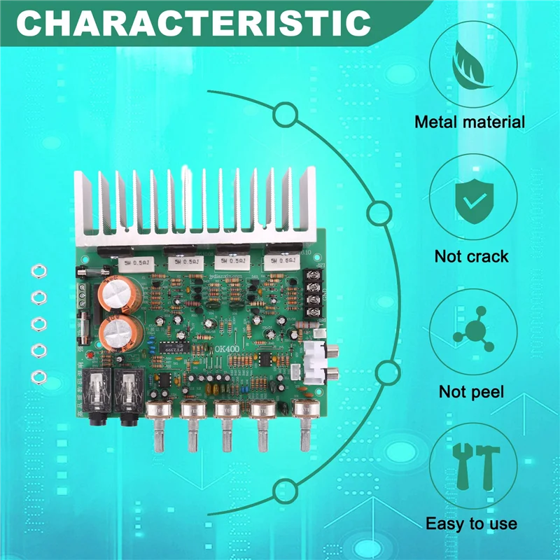A10R Audio Amplifier Board Hifi Digital Reverb Power Amplifier 250W X 2 2.0 Audio Preamp Rear Amplification With Tone Control E3