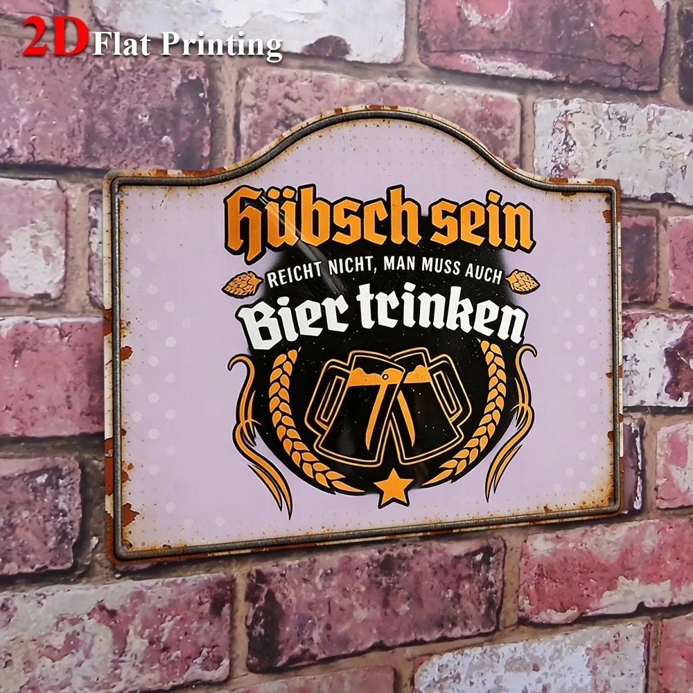 1pc, 2D Flat, Signs Metal Sheet Painting 