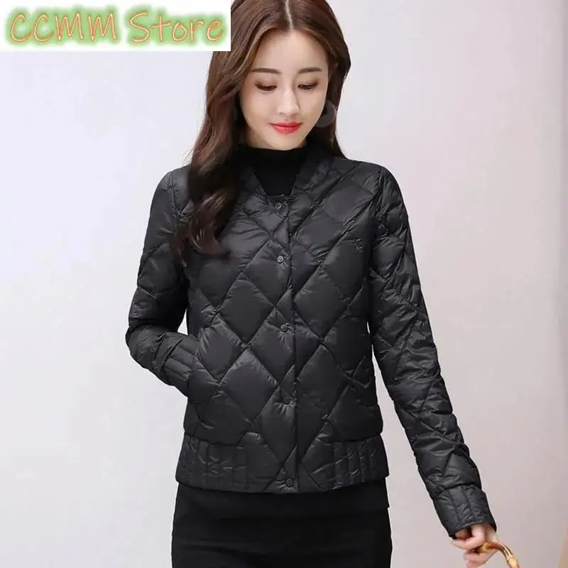 Light Thin Women's Down Cotton Coat Winter New Parkas Short Female Korean Loose Thin Jacket Stitching Padded Overcoat Tops
