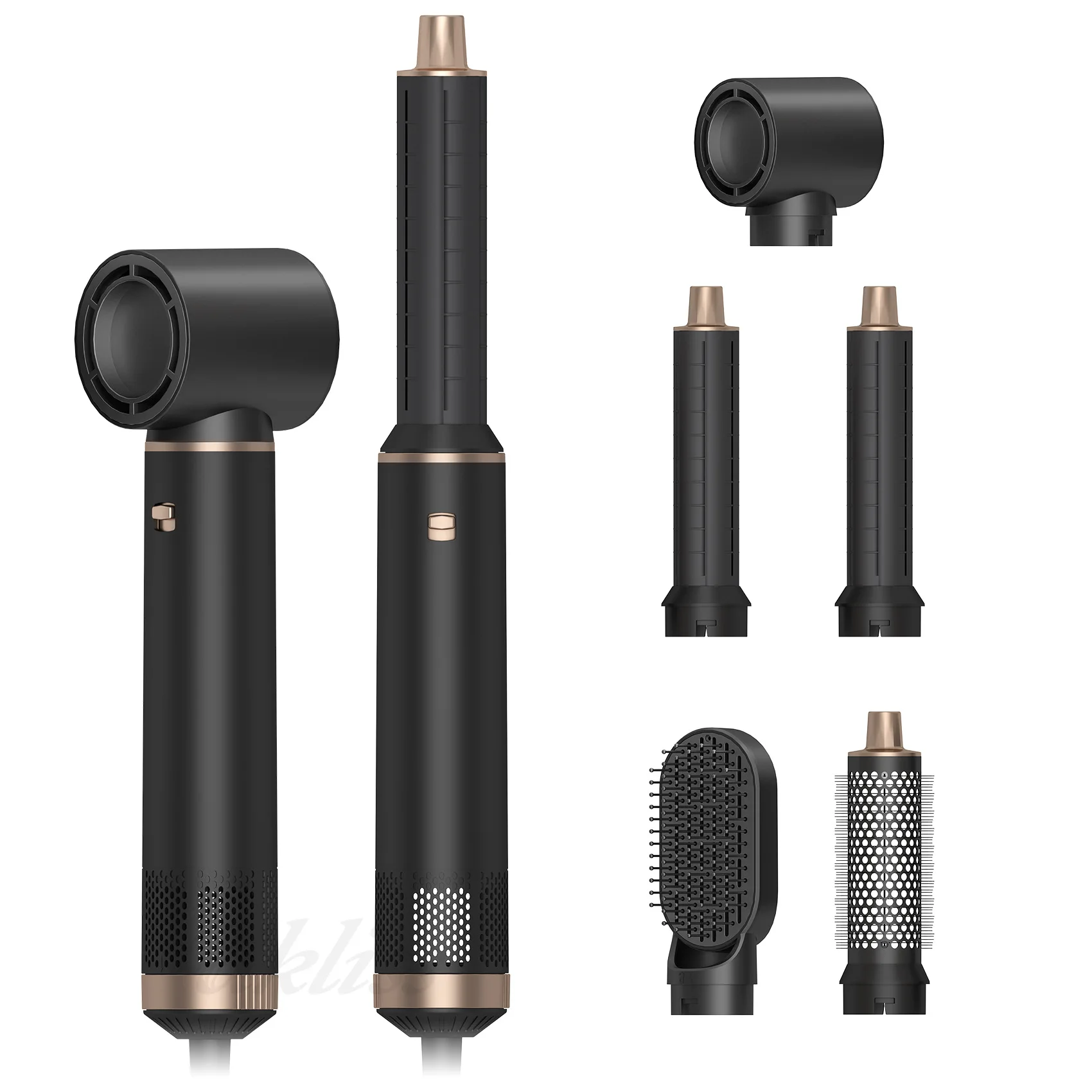 

Advanced 5 in 1 Hot Air Comb Hair Dryer with Negative Ion Curler Noise Reduction Multi Functional Hair Styling Styler Tool