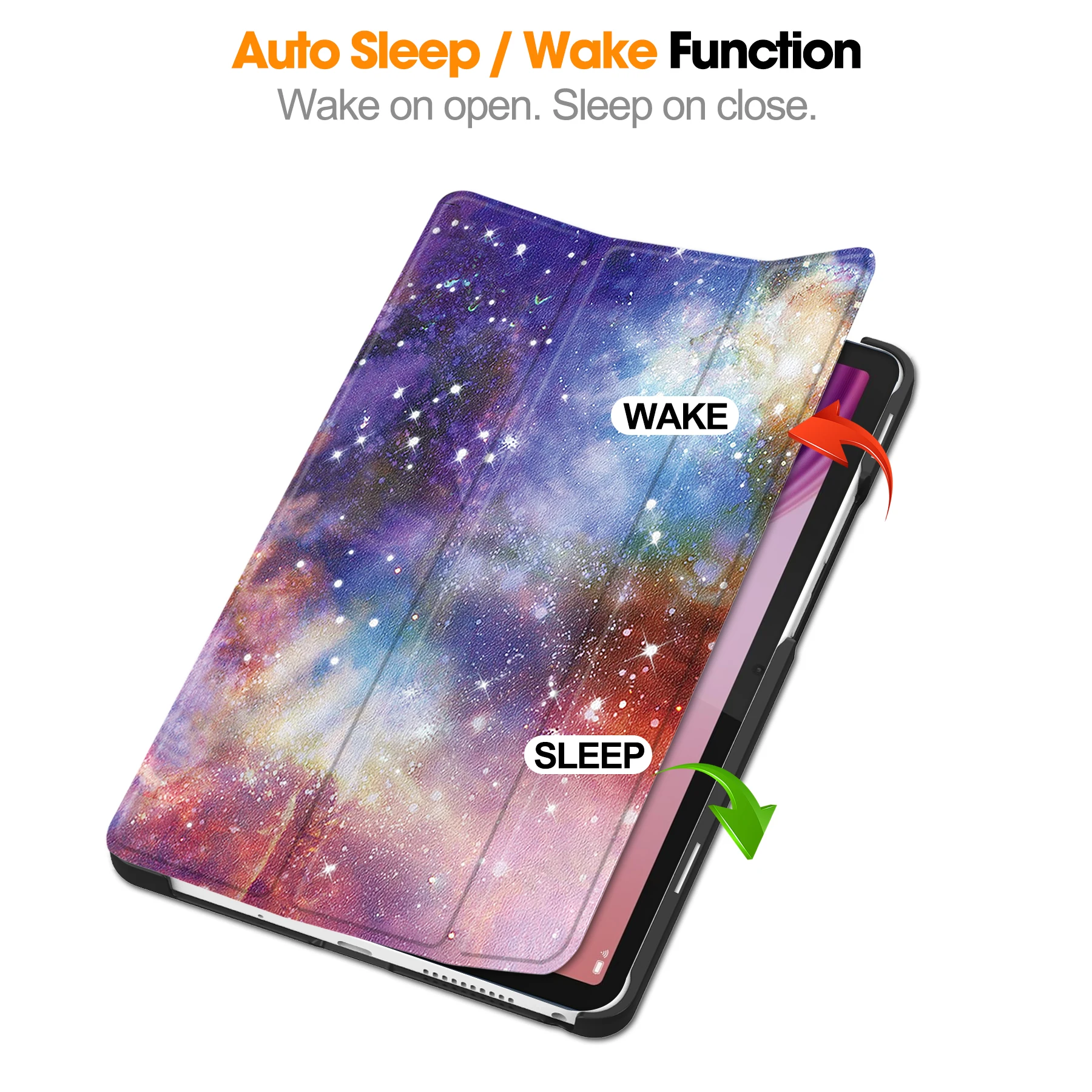 Capa para tablets para Lenovo Tab One/Tab K9 8,7 polegadas PU couro com rodízio triplo capa dura