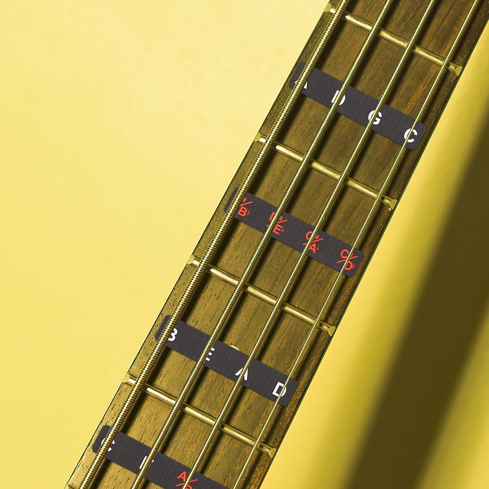

2Pcs Guitar Fretboard Stickers for Beginners Bright Clear Notes Reusable Longtime Bass Scale Sign Accessories Starter