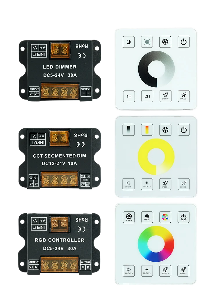 

86 Panel Dimming Controller Three Color Two Color Temperature Cob Full Color RGB Color Changing LED Light with 5V12V24V Switch