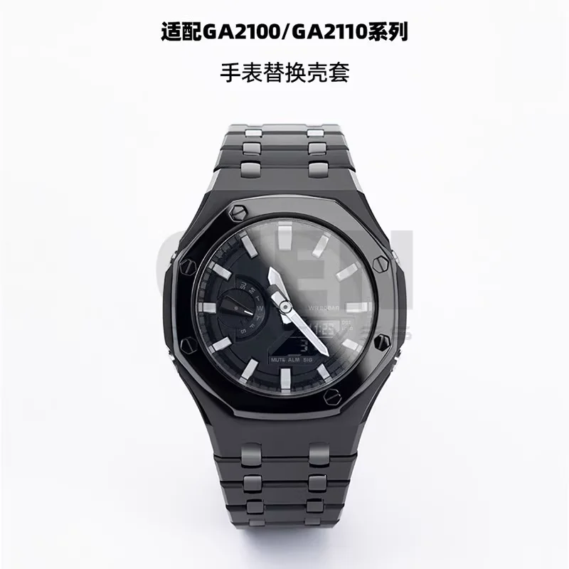 ga2100Modification Metal  Watch Case Strap For Casio G-SHOCK GA2100/GA2110 GA-B2100 Stainless steel Shell frame Rubber Watchband