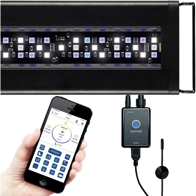 الولايات المتحدة الأمريكية 48 "-60" بوصة البحرية LED المياه المالحة الشعاب المرجانية البحرية حوض السمك الخفيفة مع التحكم في تطبيق بلوتوث |   الإضاءة اللاسلكية و