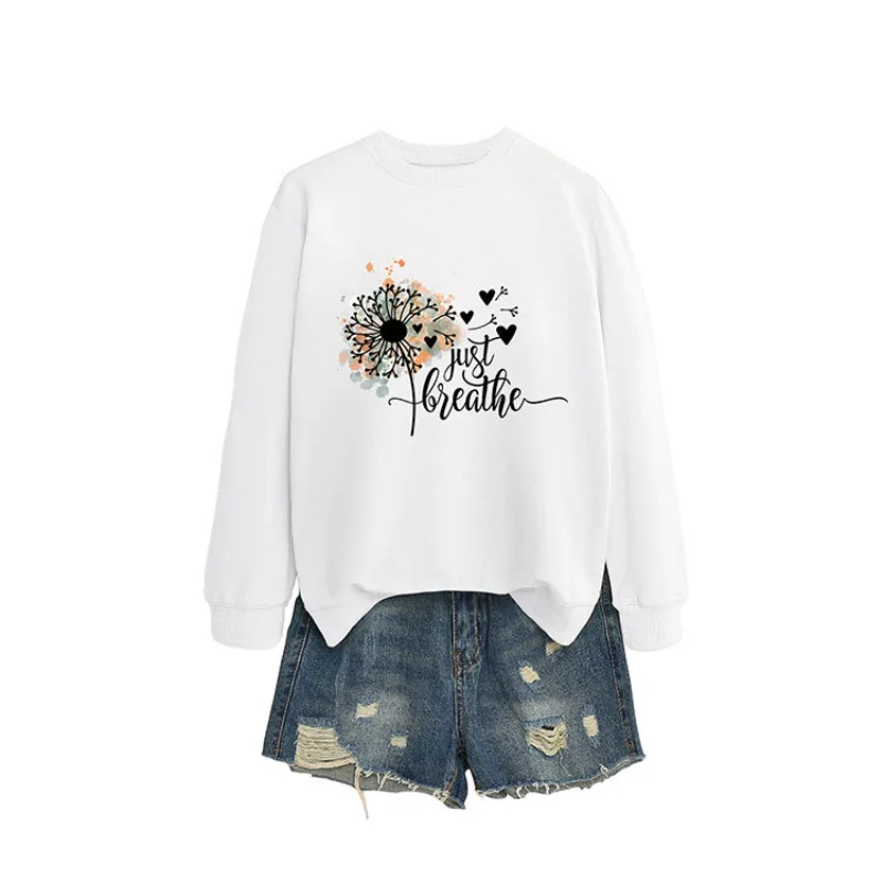 Ust Breathe Trendy Printed Casual Round-neck Long-sleeved Sweatshirt Sweatshirt Streetwear Women