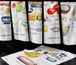 FG343,1pcs,Cotton Printed Dish Towel, Decorative Multi-Purpose Absorbent Tea Towel Napkin for Home Kitchen Gift Choice,60×45cm
