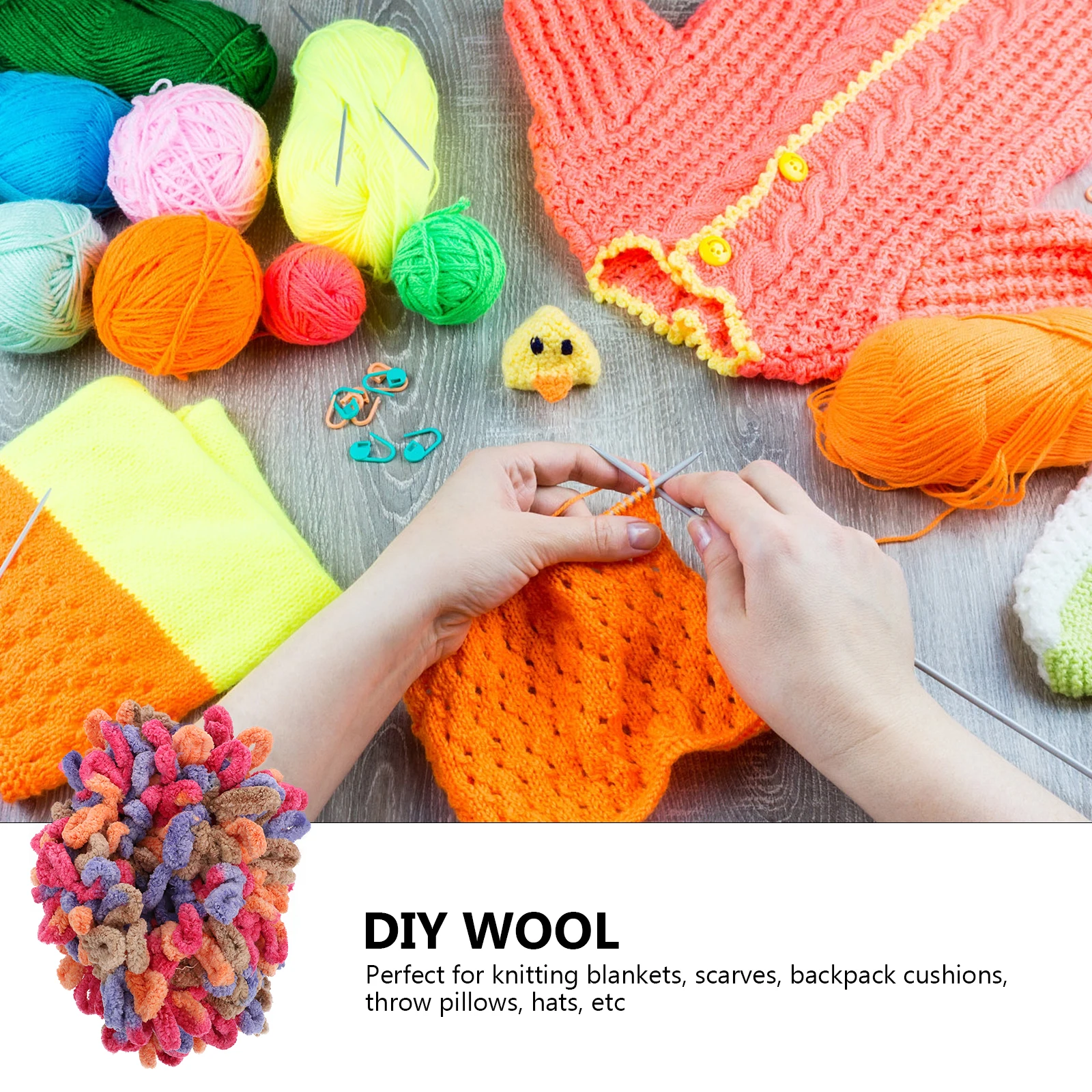 

Finger Knitting Thread Yellow Yarn for Crocheting Wool DIY Accessories Supplies Crafts Child