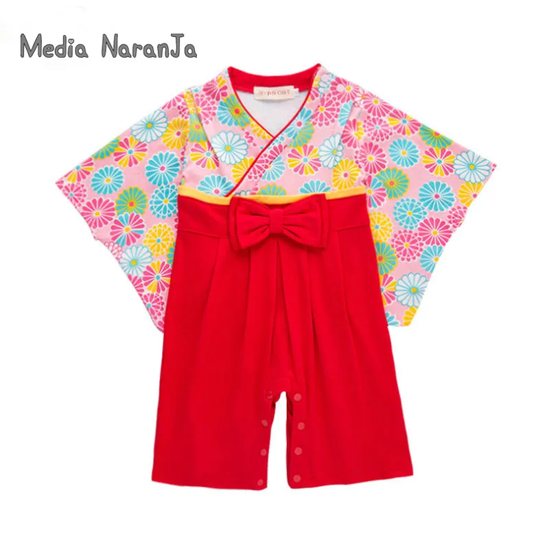 Kids Japanese Kimono Style  Baby Girls Boys 5 Types toddler Infant Cotton Jumpsuit Clothes Costume