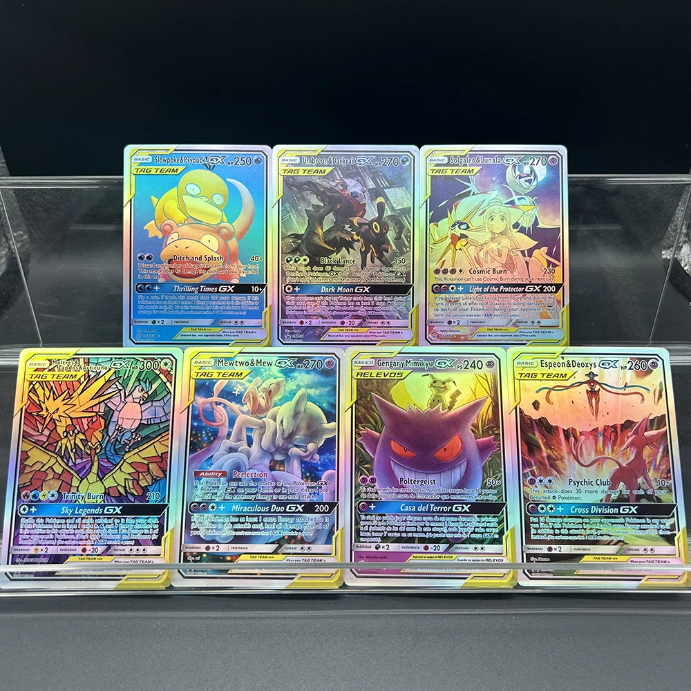 

Коллекционная карта DIY Anime PTCG: самодельные цветные флеш-карты Slowpoke, Psyduck, Umbreon, Darkrai, Solgaleo, Lunala GX (английская версия)