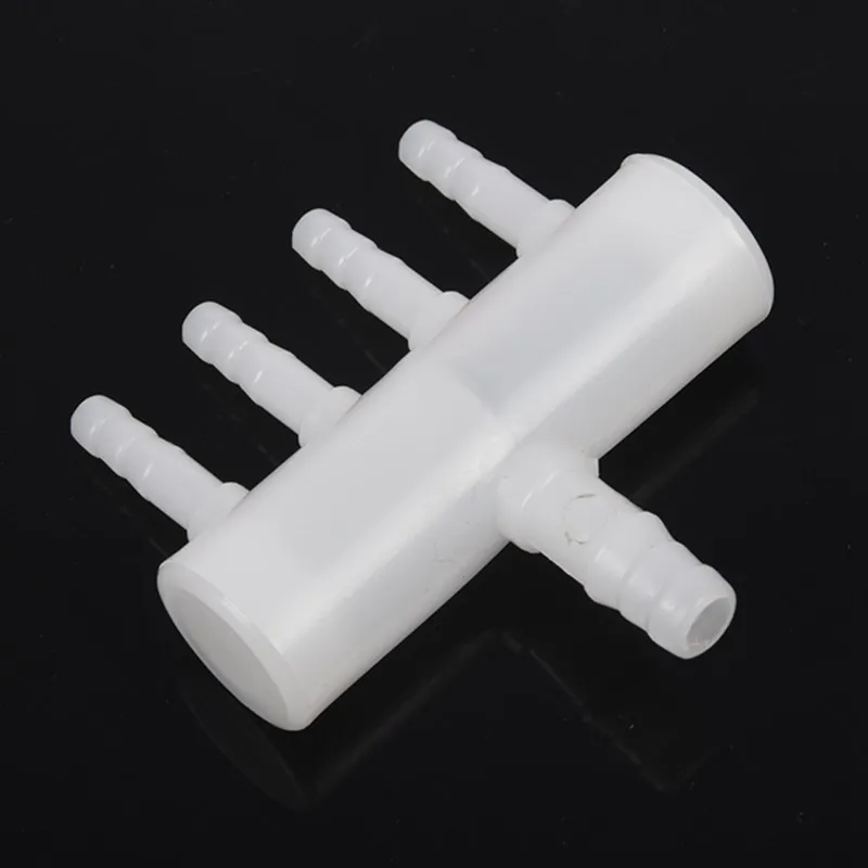 

Plastic 4 Way Aquarium Oxygen Tube Fitting Splitter Manifold Tap Valve