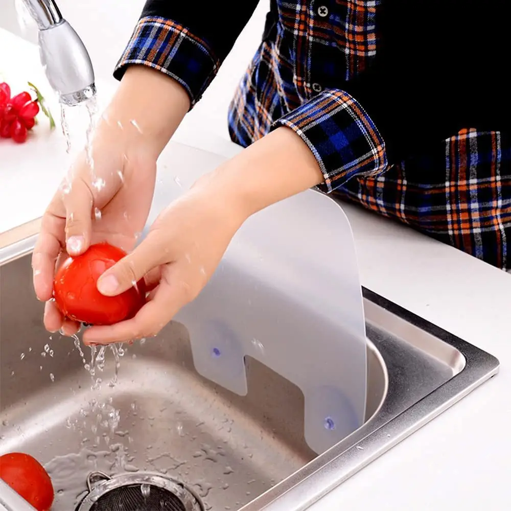 

Creative Water Barrier Kitchen Accessory Vegetable Prevent Water Splashing Out Solid Color Sink Splash-proof Flap Gadget