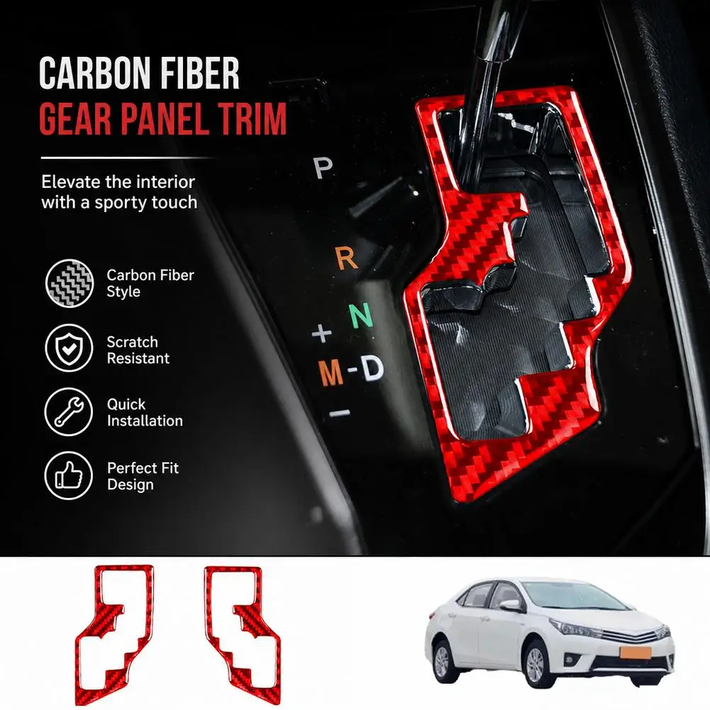 For Toyota Corolla Levin 2014-2019 Carbon Fiber Gear Shift Panel Cover Trim Sticker Car Interior Decoration Accessories