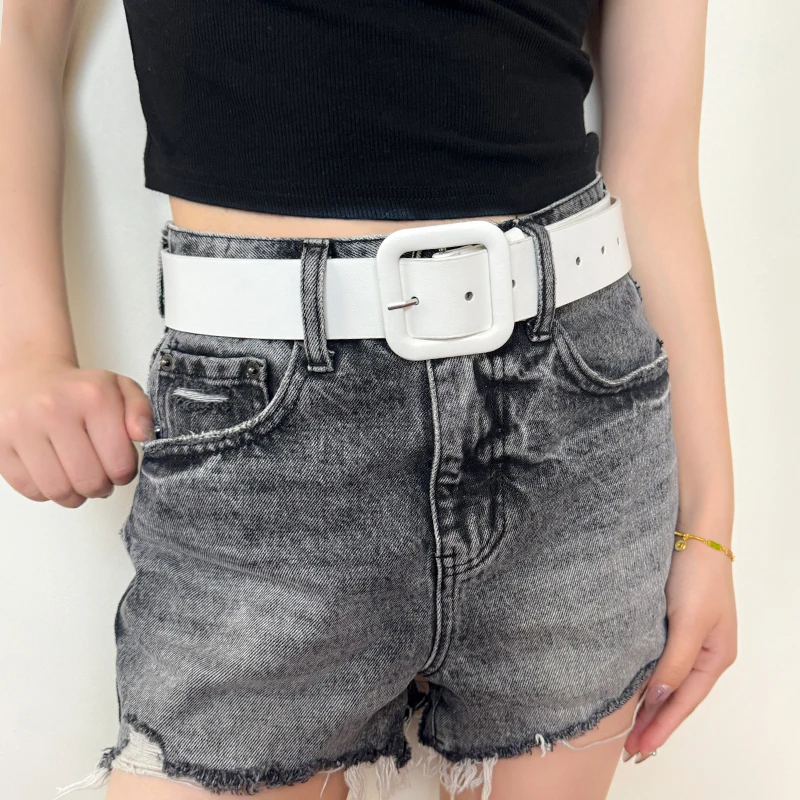 Wide belt dress versatile Instagram style belt for women Korean version new fashionable and personalized minimalist white decora