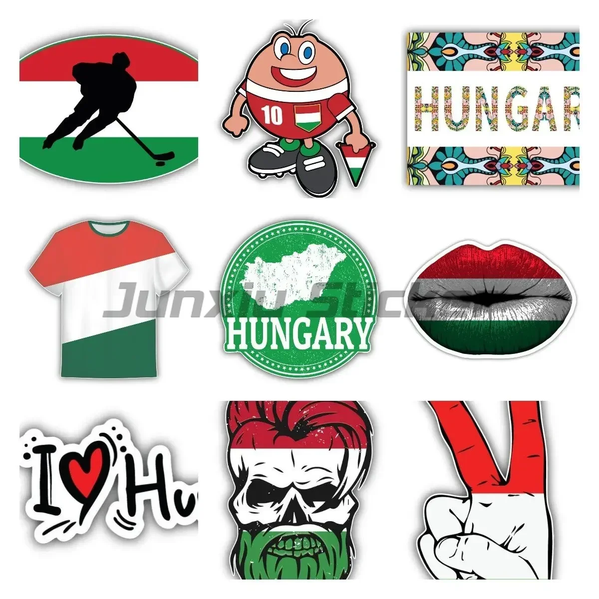 

Hungary Flag Coat of Arms Waterproof Car Accessories Cars, Rooms, Wardrobes, Desks,Computer Bicycle Decal