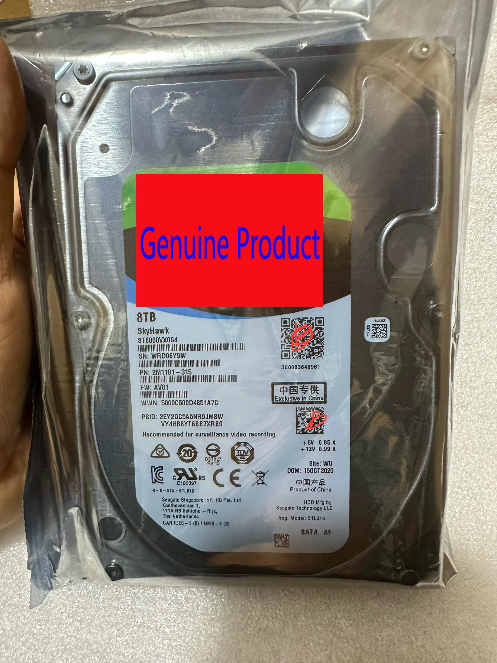 

NEW SkyHawk Surveillance ST8000VX004 8TB SATA 6.0GB/s 256MB Hard Drive Disk