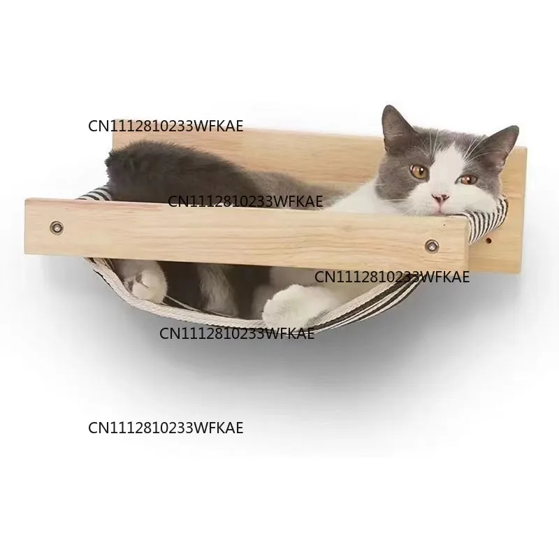 Hot Sale Wood Solid Wood Hammock, Wall DIY Cat Jump Platform Canvas Cat Nest