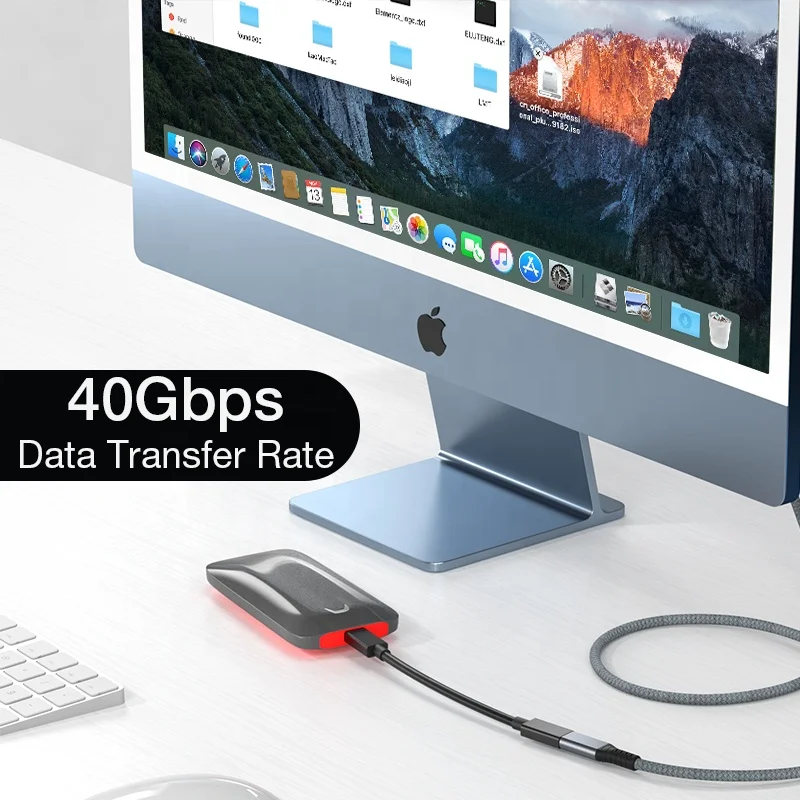 Ult-unite Thunderbolt 4 kabel przedłużający USB C USB4 przedłuż kabel danych 40 gb/s 8K @ 60Hz PD 5A/100W przewód danych typu C dla MacBook Pro