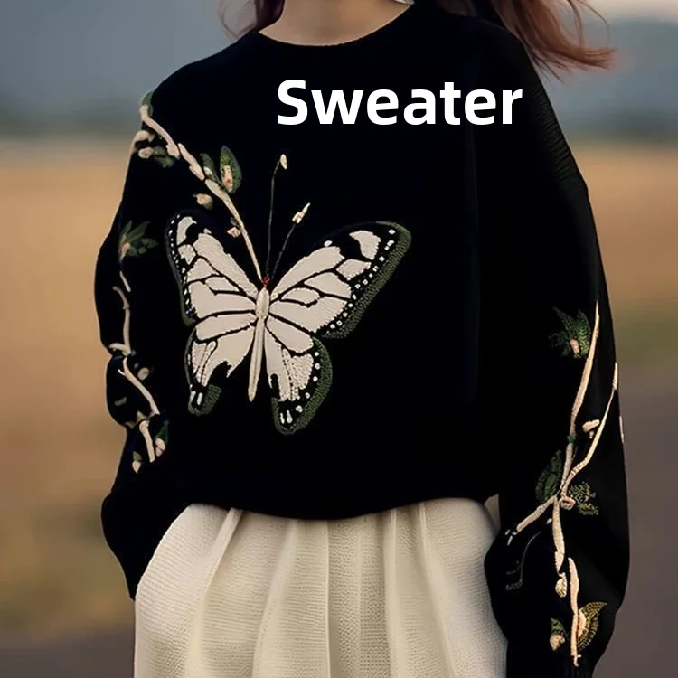 

New 300 Pou Large Size Bla Print Oversized Fce Women's Sweatirt Unique Mature Sli Top Ladies Faion