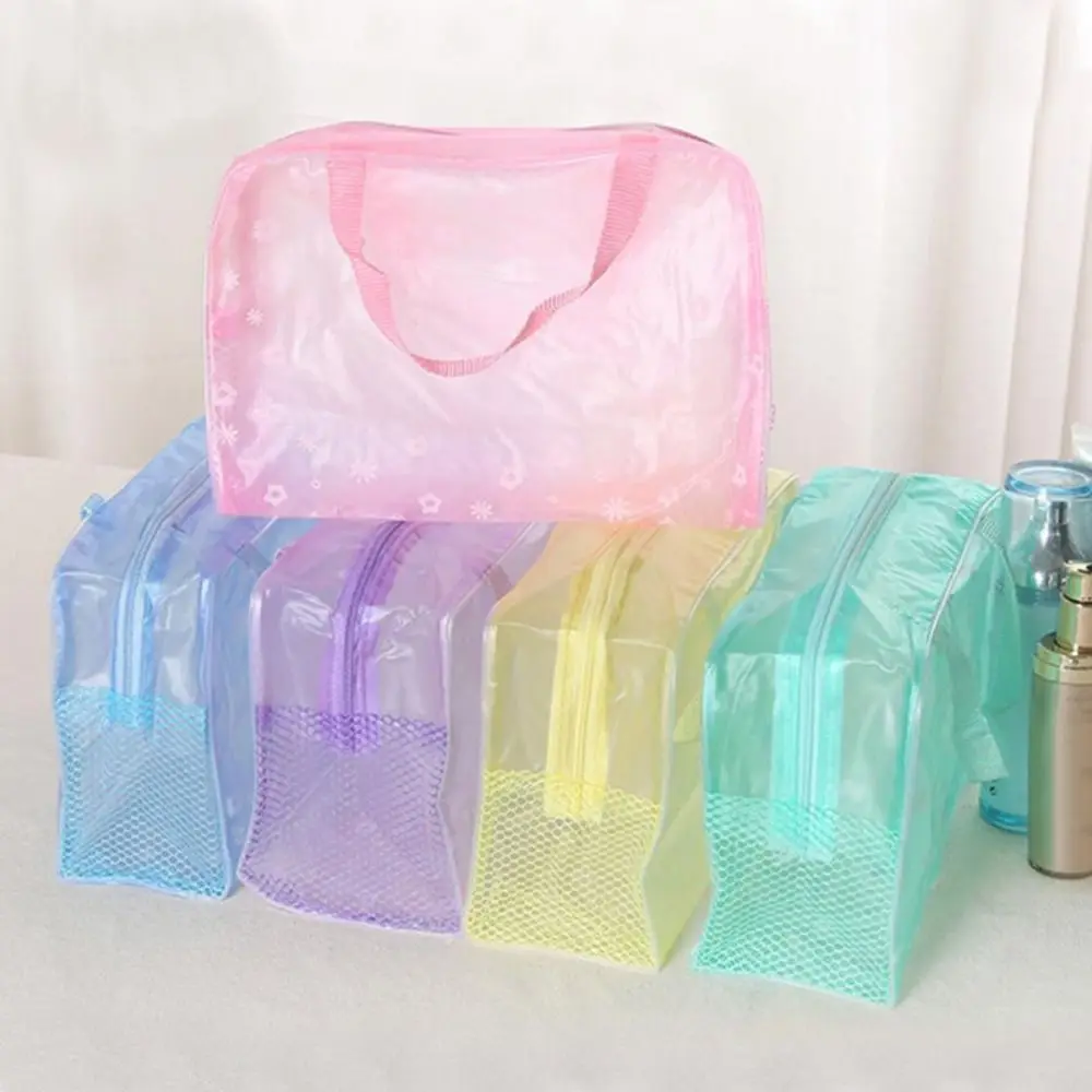 

Waterproof Floral Storage Bag Zipper PVC Toothbrush Pouch Travel Cosmetic Bag Swimming Bags Make Up Bag Bathing Storage Bag