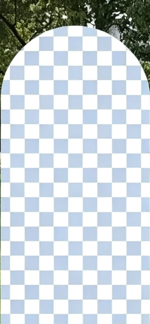 Custom 2-Side Burnouts or Bows Gender Reveal Baby Shower Arch Backdrop Cover Blue Pink Squares Birthday Party Decor Backdrop