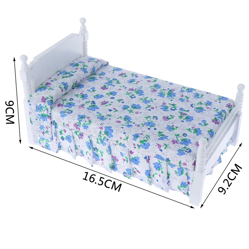 Muebles de juguete de cama doble en miniatura de plástico para casa de muñecas = armario de ensueño de muñecas juguetes para jugar a las casitas Decorati Compra barata en