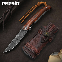 OMESIO VG-10 Damascus Folding Pocket Knife, 3.54\