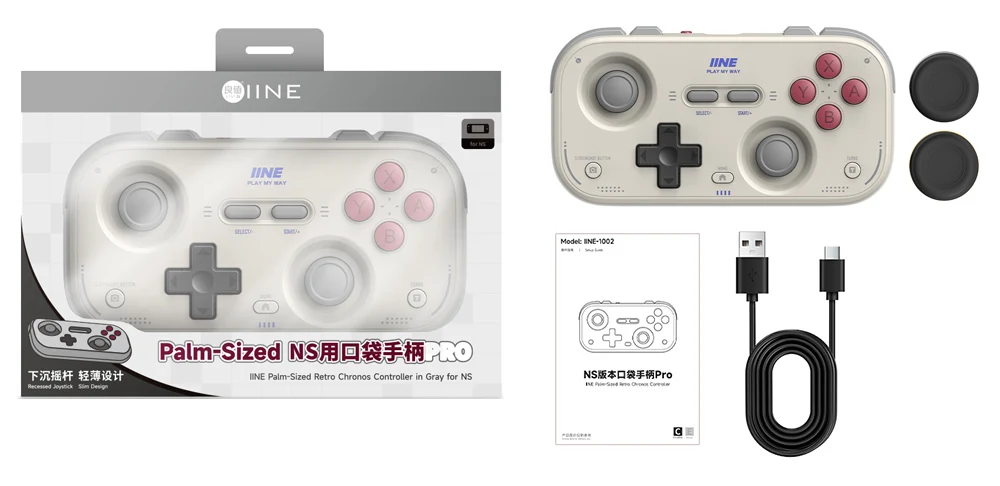 IINE Pocket Gamepad for Nintendo Switch 2/1 Steam Deck Phone Car Portable Retro Controller Hall Effect Joystick NS Version