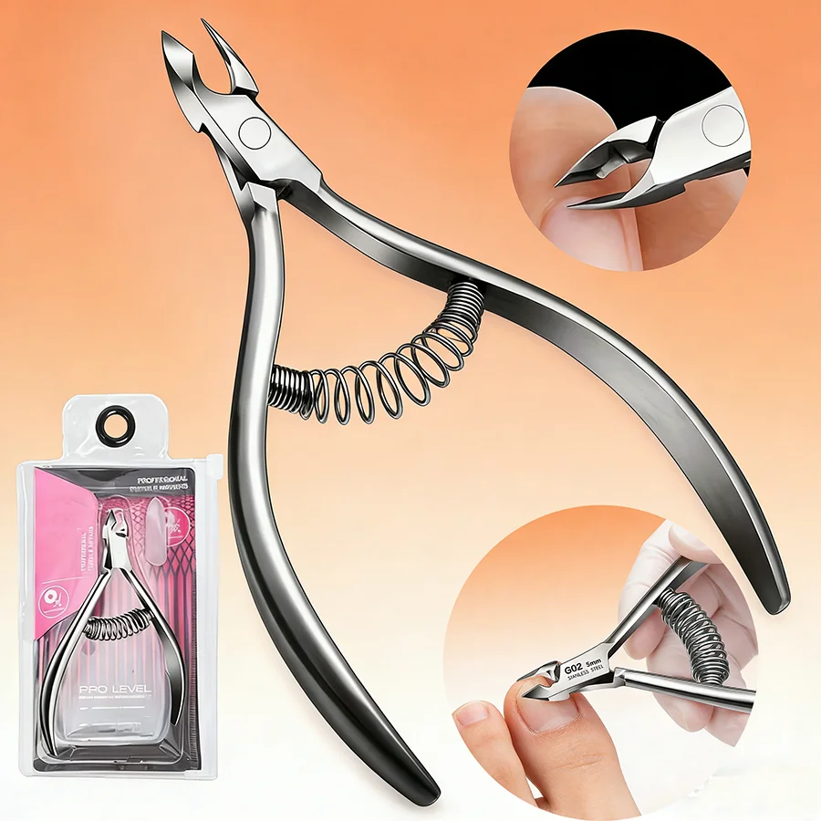 Professional Cuticle Trimmer Nail With Sharp Blade Nail Clippers Nail Art Tools Double Springs For Nail Care Pedicure Nail Tools