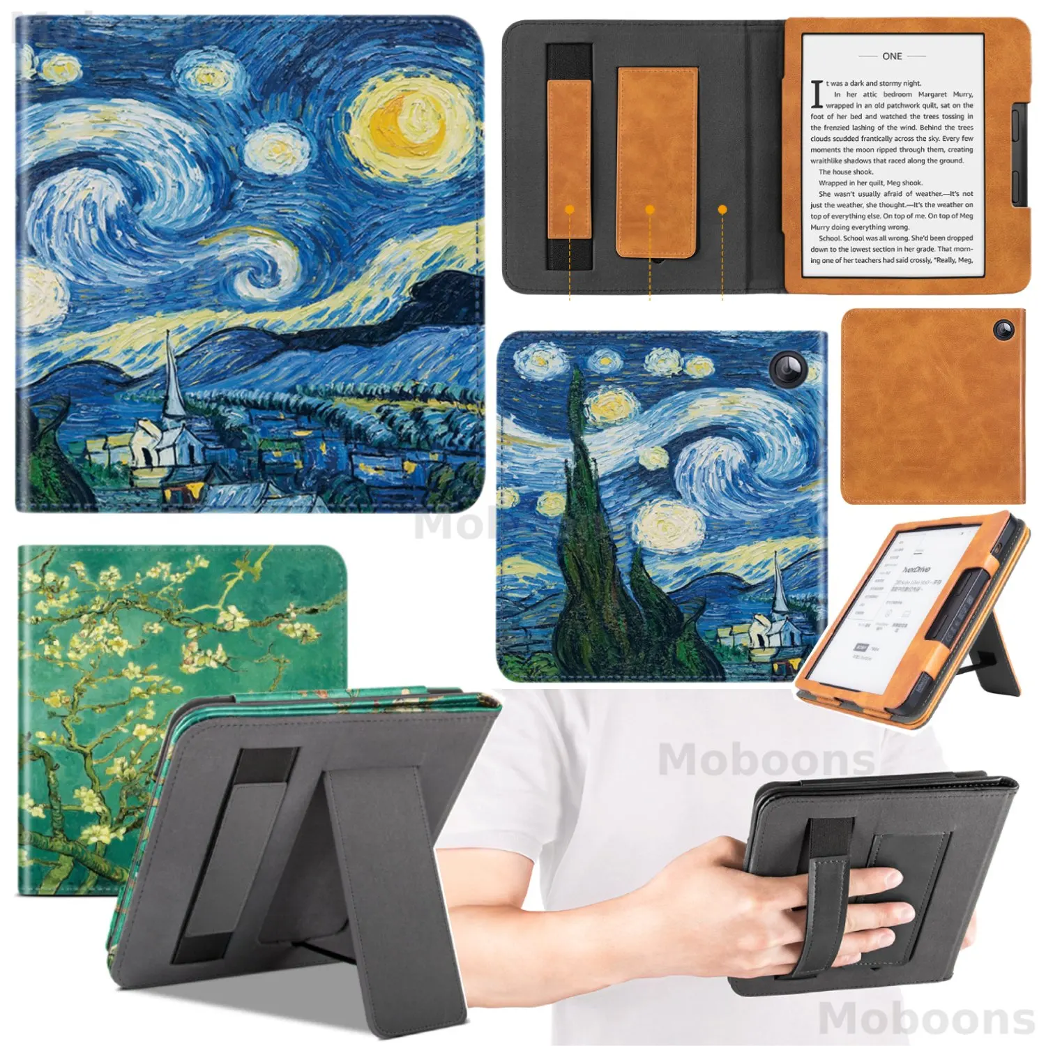 For Kobo Sage Case Fold Stand 8 inch with Hand Strap PU Leather Auto Wake Sleep Cover E-Reader Kobo Accessories N777 N778 Funda