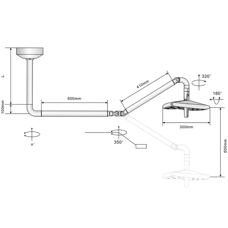 

2026 KD-2018D-1 Бестеневая лампа 50 Вт Универсальное потолочное светодиодное хирургическое освещение, для стоматологической косметики и ветеринарной обработки