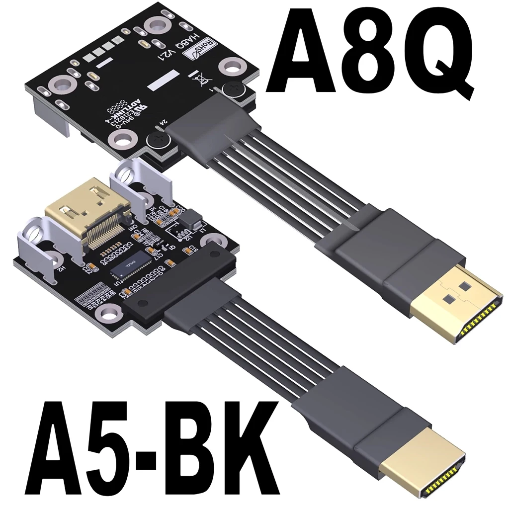

HA5-HA8Q-BK Male to Female HDMI-Compatible 2.0 2.1 Built-in Video Extension Cable Adapter Cable 2K/240hz 4K/144Hz