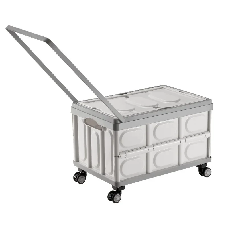 

Outdoor Camping Family Car Trunk Storage Box Folding And Sorting Car Picnic Hand-pulled Wheel Storage Box