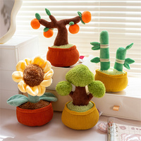 Kawaii Plush Potted Plant With Fragrance Lovely Persimmon Sunflower Potted Plush Toys Great Car Ornament Computer Desktop Decor