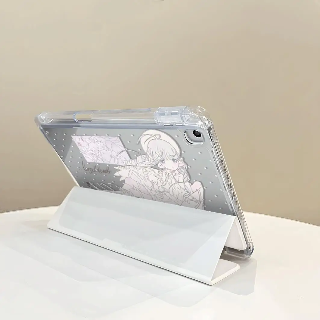 Korean Angel Girl Lamb Tablet Case For iPad Pro 11 13in 2025 iPad Pro 12.9in Air7 10th 11th M4 M5 3Y Folding Protective Cover 5