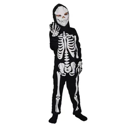 Costumes de Cosplay de Zombie Effrayant pour Enfant, Squelette, Crâne, Imbibé, Halloween, Carnaval, ix, Habillage, Combinaisons et Masque