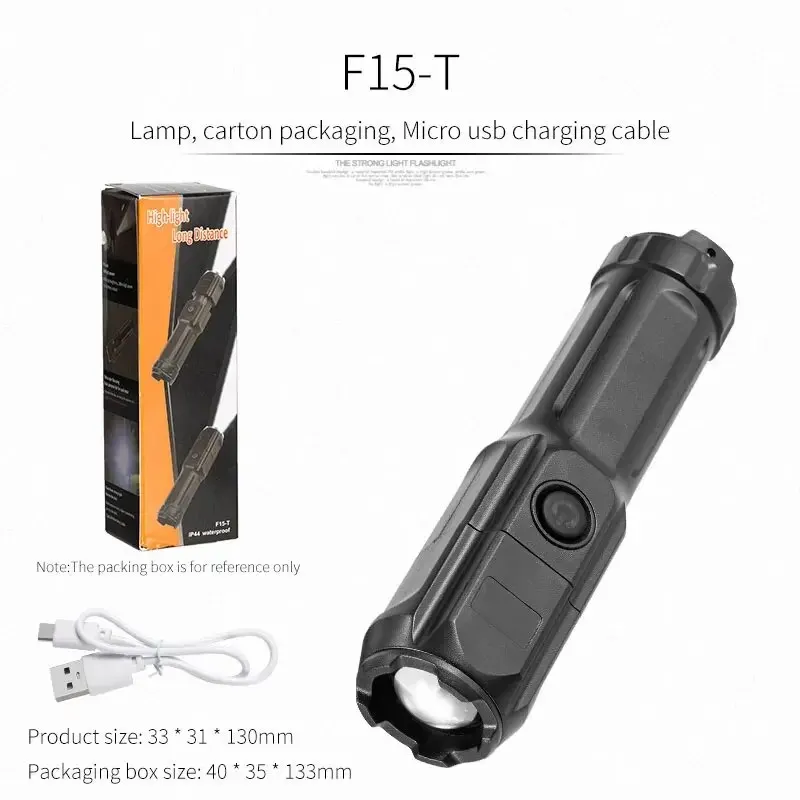 Imagem -06 - Lanternas Led Fortes com Zoom Telescópico Tocha Tática Holofote Portátil Lanterna de Acampamento de Longo Alcance Usb Modos de Iluminação 18650