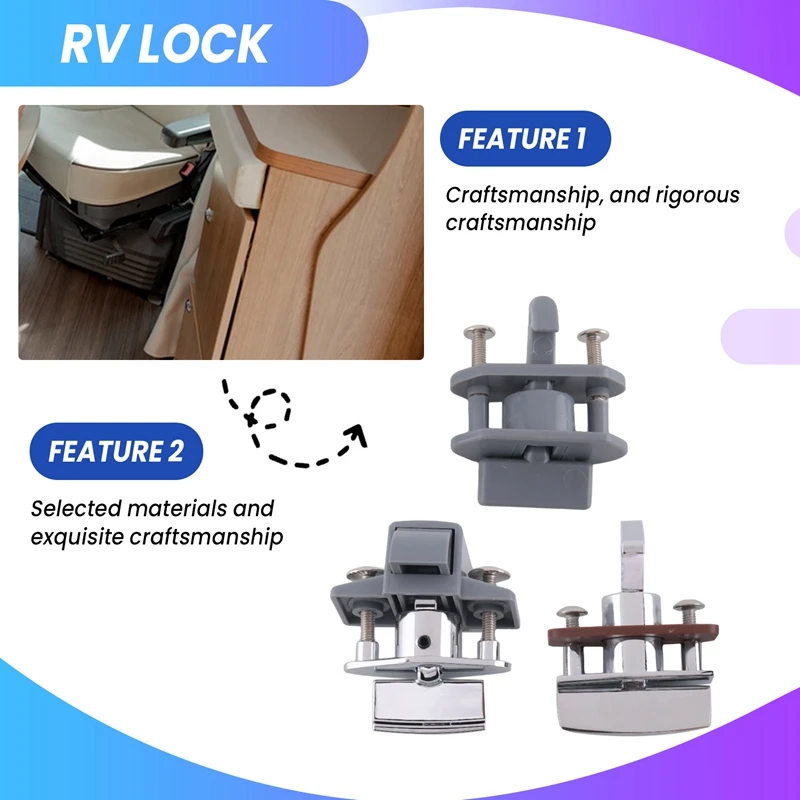 AB47-3PCS Auto Push Lock RV Caravan Boot Motor Thuis Kast Lade Klink Knop Sloten Keyless Deurslot hardware