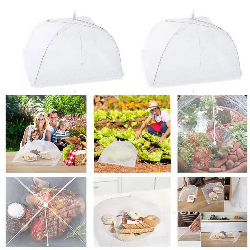 Pieghevole Food Mesh Cover pieghevole Food Cover tenda Dome Net ombrello Picnic Kitchen Mesh Anti Fly Mosquito ombrello Kitchen Gadget