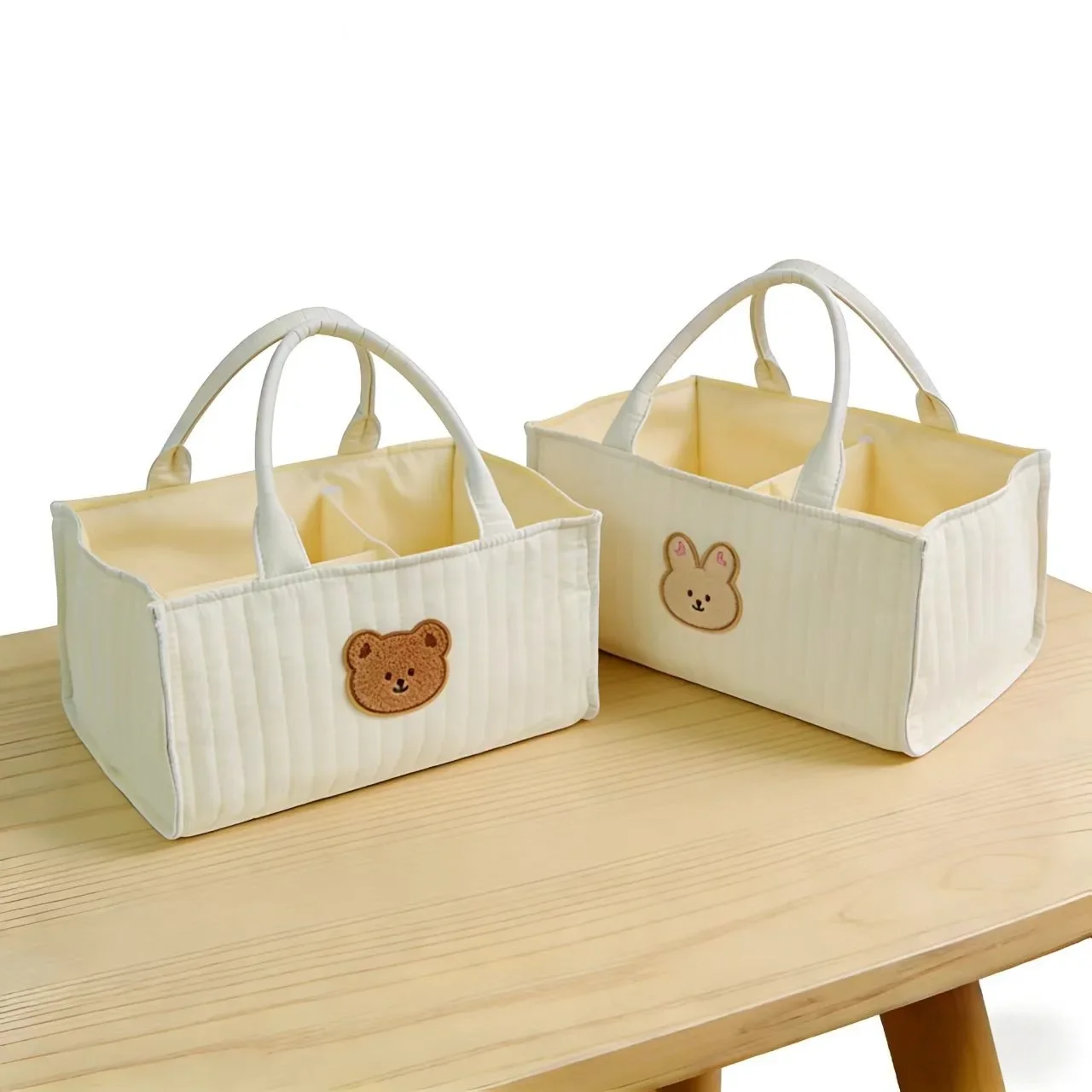 New Cute Bear Travel Portable Mommy Bag Diaper Bag Feeding Bottle Storage Handbag Multifunctional Baby Products Organizer Basket