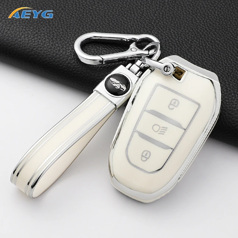 

TPU Car Key Case Full Cover Shell For Peugeot 308 408 508 2008 3008 4008 5008 For Citroen C4 C6 C3-XR key chain Accessories