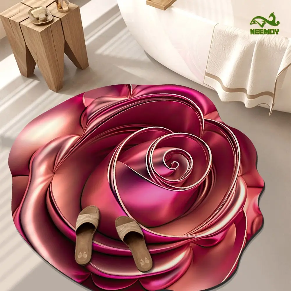 Special-Shaped Flower Diatomite Mat Soft Non-Slip Absorbent Bathroom Floor Mat Door Rug for Living Room Tea Table Carpet