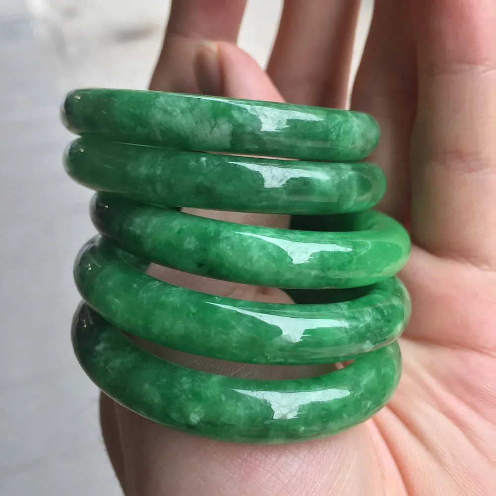 40mm Natural Myanmar Bruma Dark Green Jade Jadeite Bangles Hand Child Children Baby Stone Bangle Bracelet Jewelry Bracelet