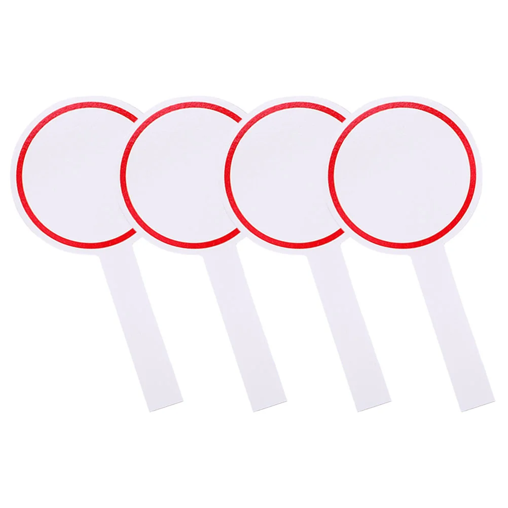 

4 Pcs Score Board Dry Erase Paddles Handheld Whiteboard Face on Stick Sandwich Poster Boards Paper Writing Card